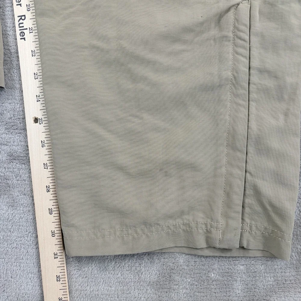 The North Face Zip Off Convertible Pants Khaki Beige Nylon Hiking Men 2XL 42x31